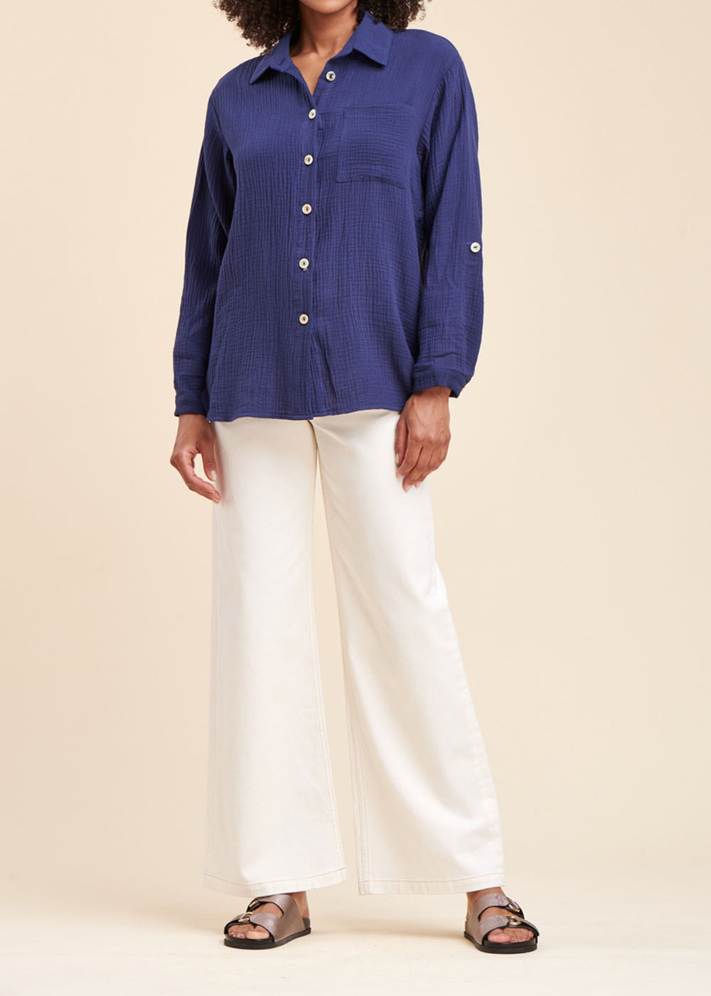 Chemisier ample en gaze de coton