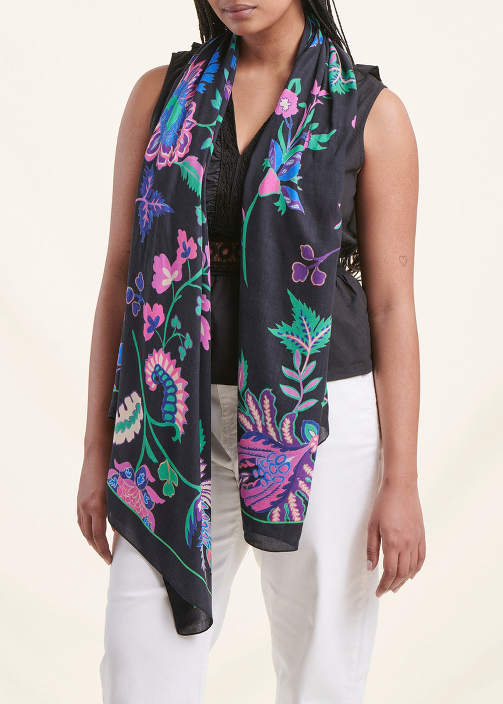 Foulard imprimé noir