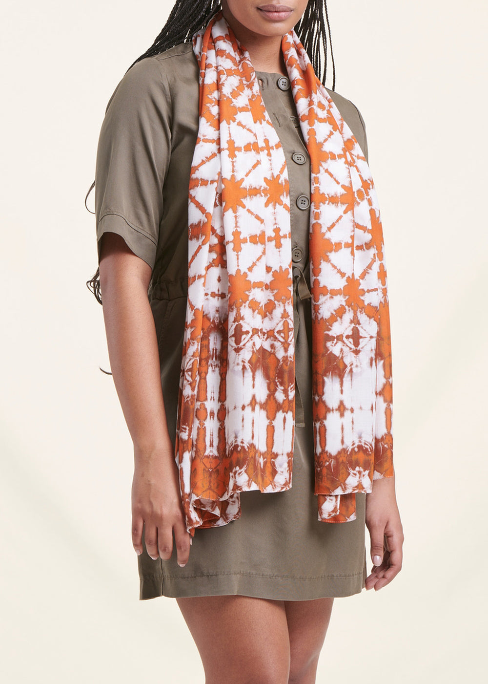 Foulard imprimé orange