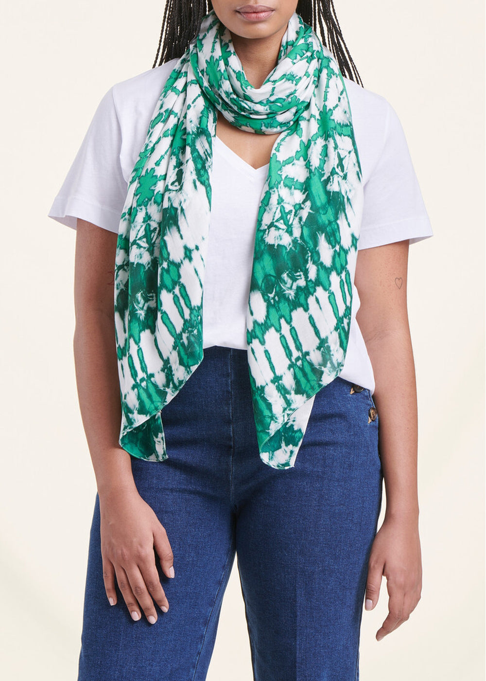 Foulard imprimé vert