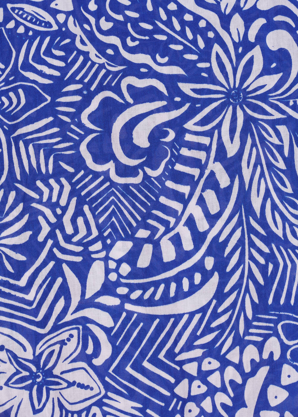 Foulard en coton imprimé bleu