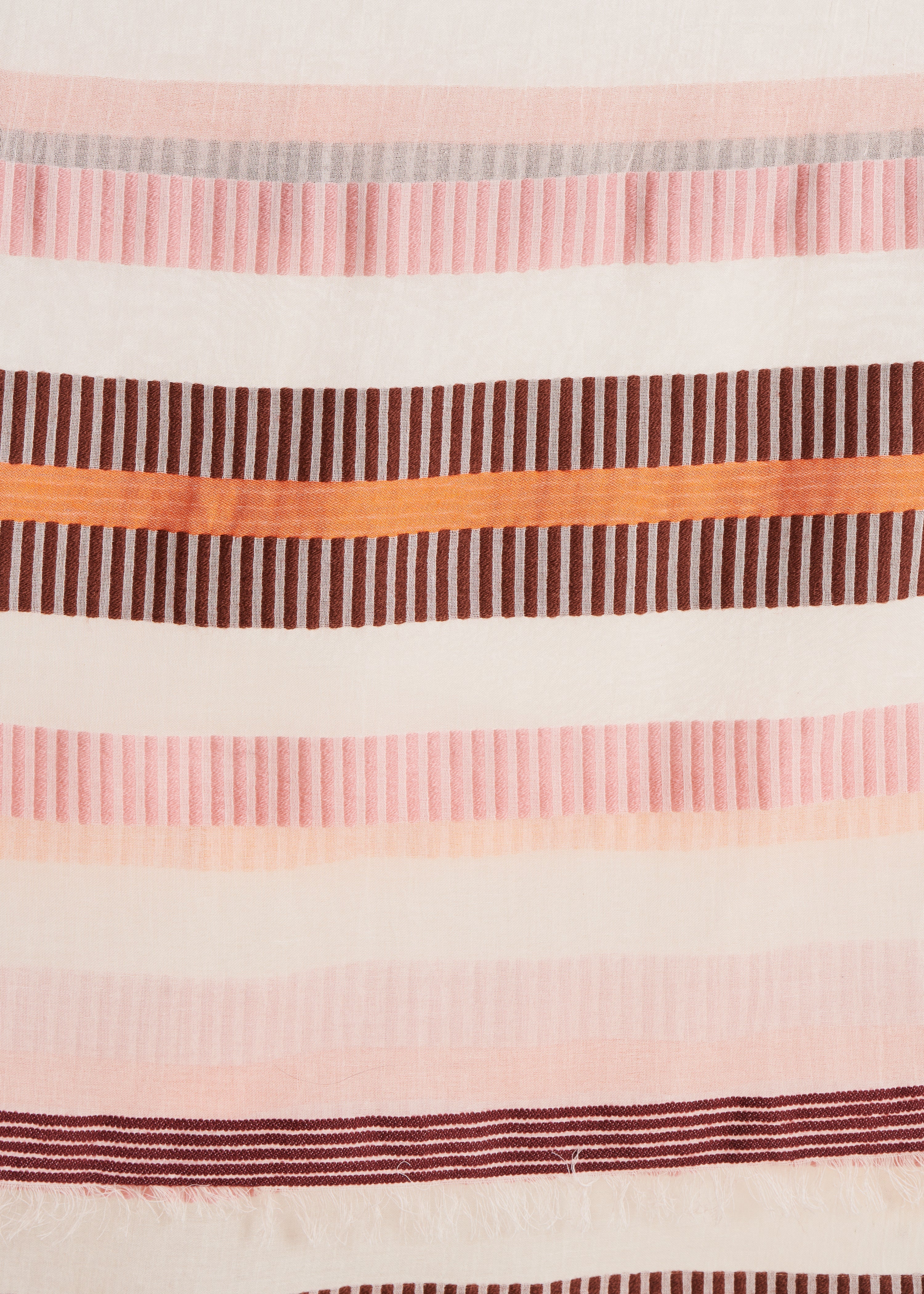 Foulard larges rayures orange