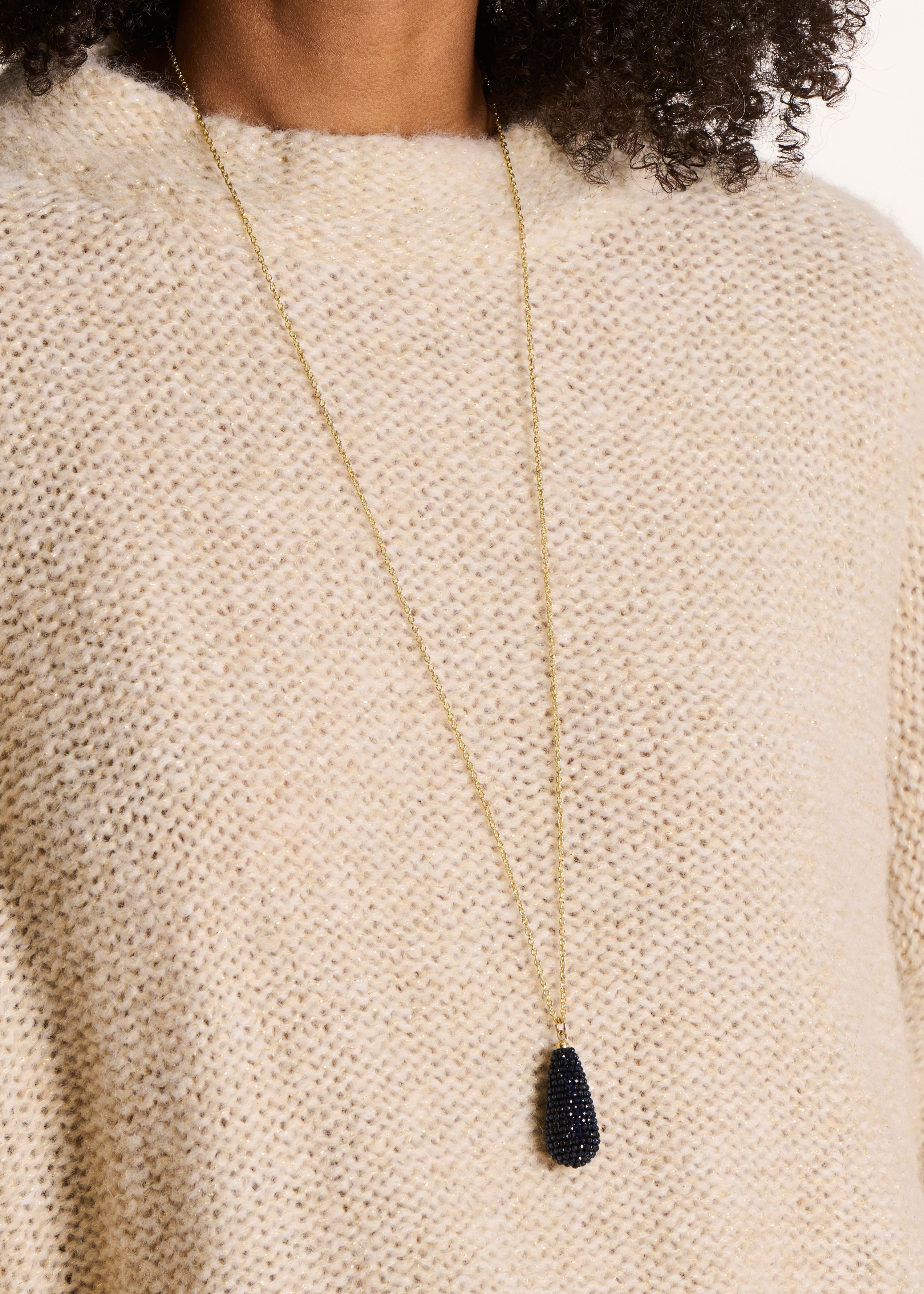 Collier sautoir bleu