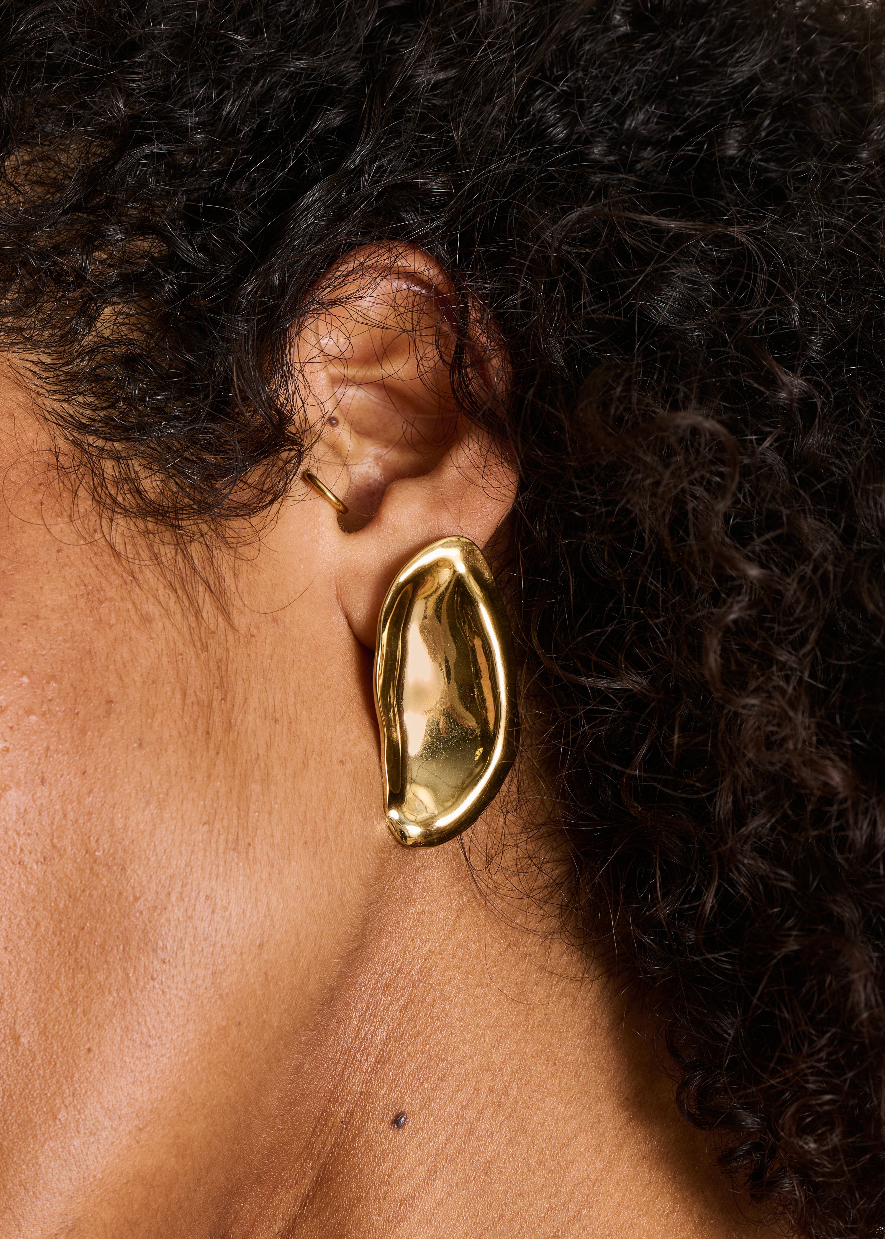 Boucles d'oreilles puces dorées