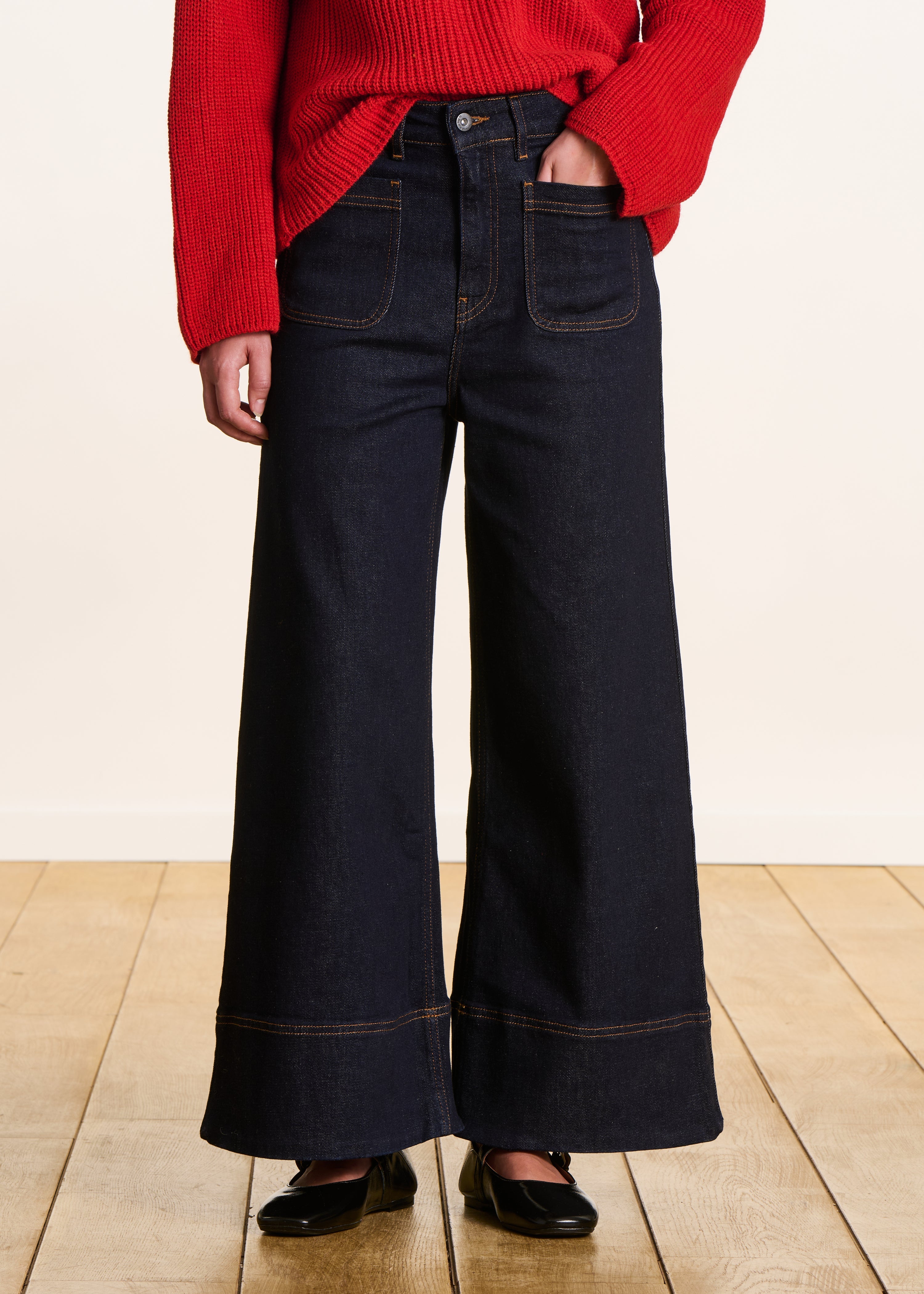 Jean large brut en coton biologique