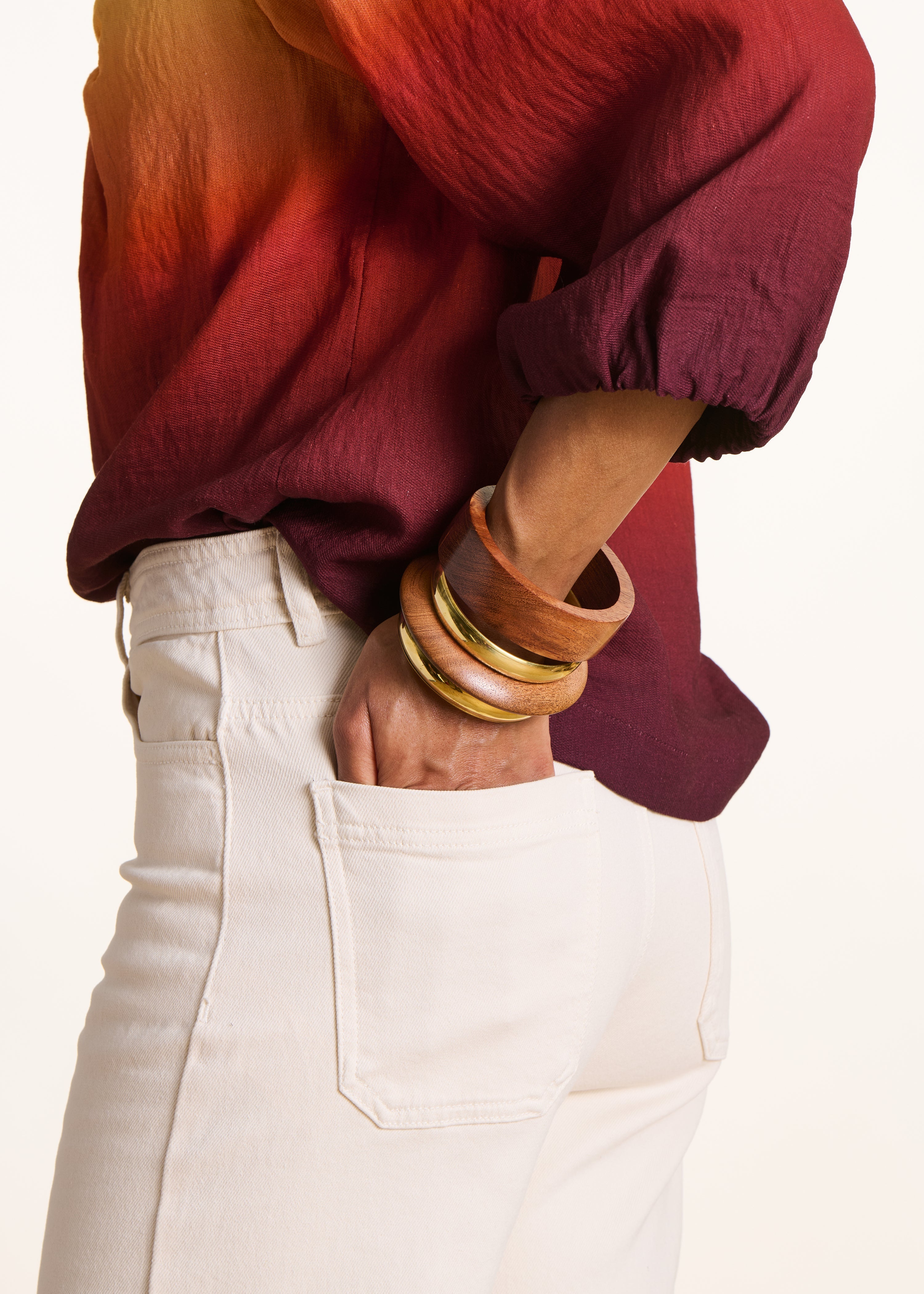 Bracelet multi-joncs en bois