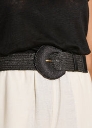 Ceinture large élastiquée noire