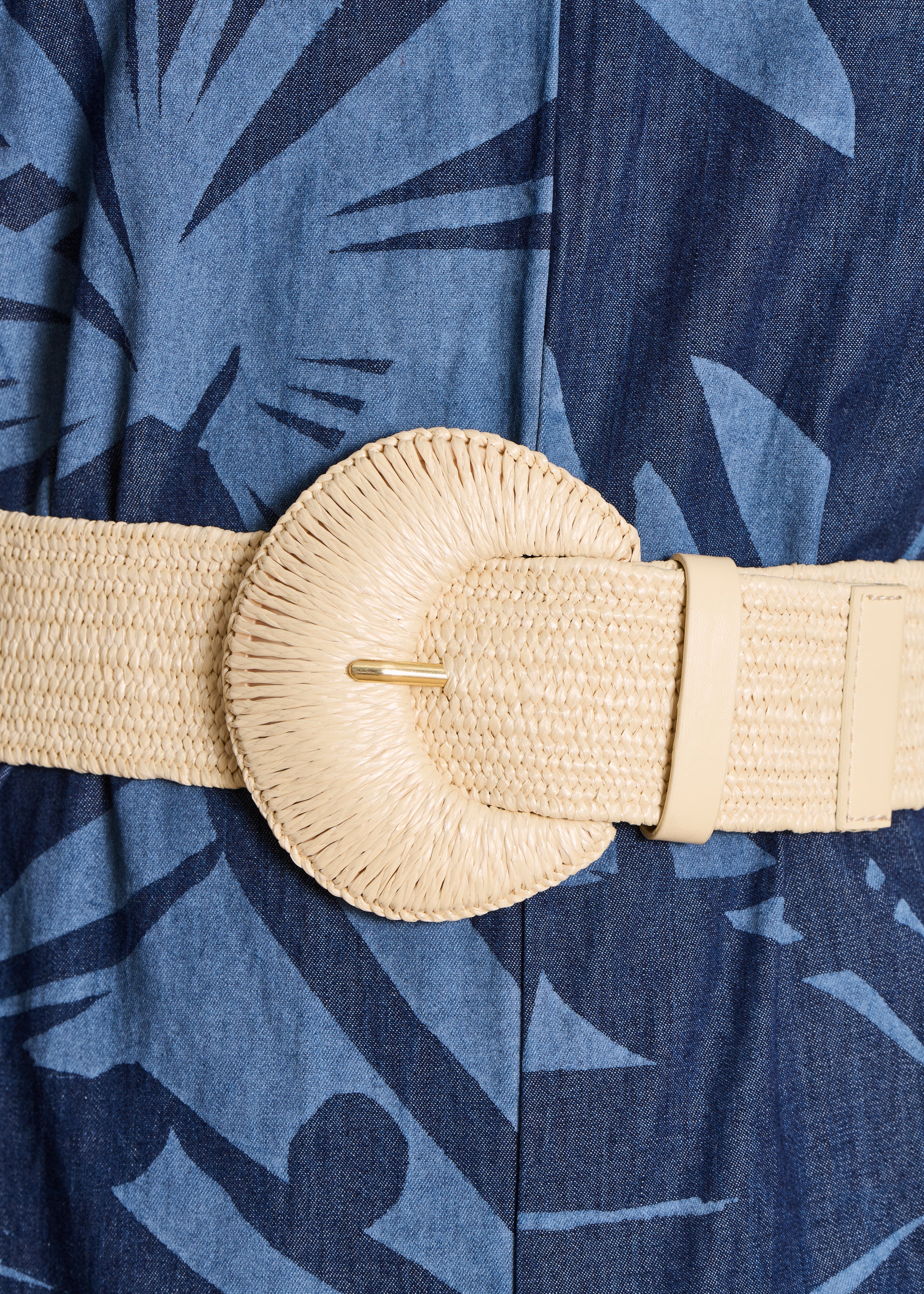 Ceinture large élastiquée écrue