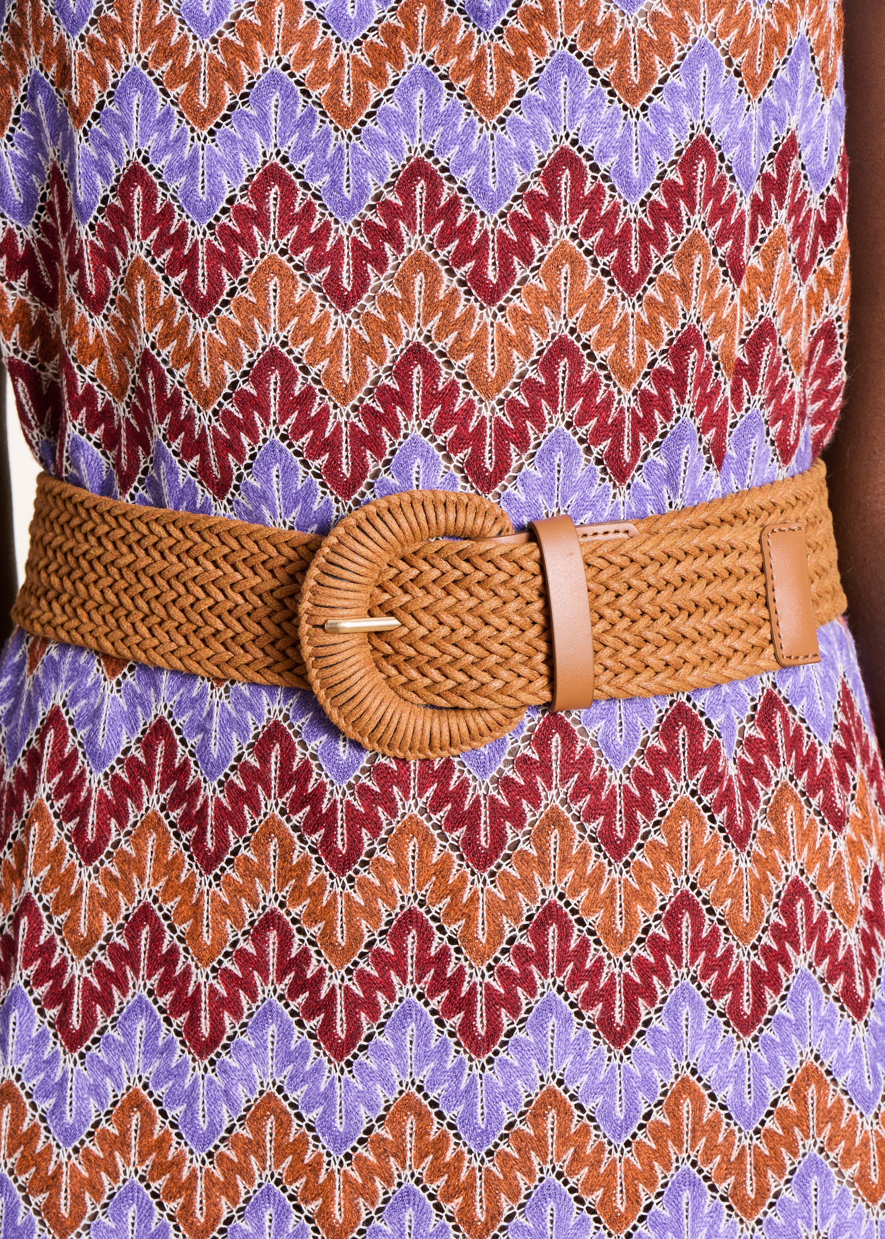 Ceinture élastiquée large camel